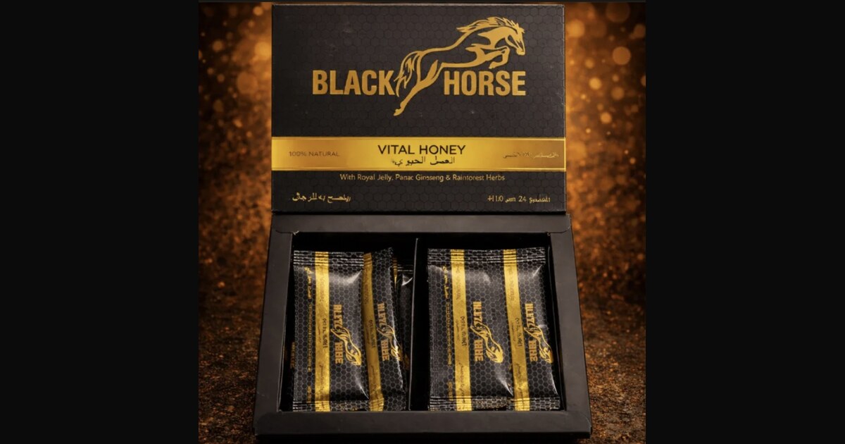 Black Horse Vital Honey - boîte premium ouverte avec sticks de miel